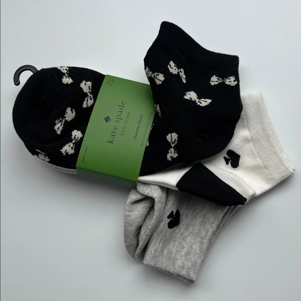 Kate Spade Bows and Spades Socks Trio